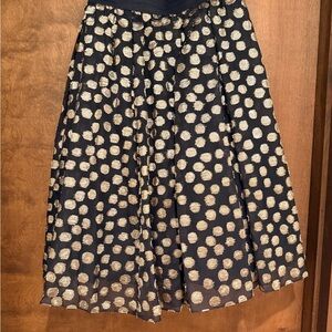 Elegant Black and Gold Polka Dot Skirt, Sz.6
